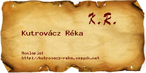 Kutrovácz Réka névjegykártya